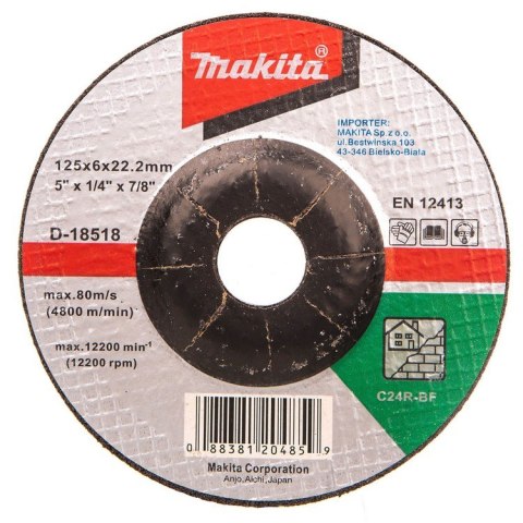 MAKITA TARCZA DO BETONU 125*6.0*22MM C24R MAKITA TARCZA DO BETONU 125*6.0*22MM C24R