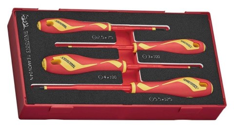TENG TOOLS ZESTAW WKRĘTAKÓW PŁASKICH VDE 1000V TEAMDV04N, 4SZT.