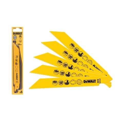 DEWALT BRZESZCZOTY DO PIŁY SZABLASTEJ 152*2.5MM 5 SZT. DEWALT BRZESZCZOTY DO PIŁY SZABLASTEJ 152*2.5MM 5 SZT.