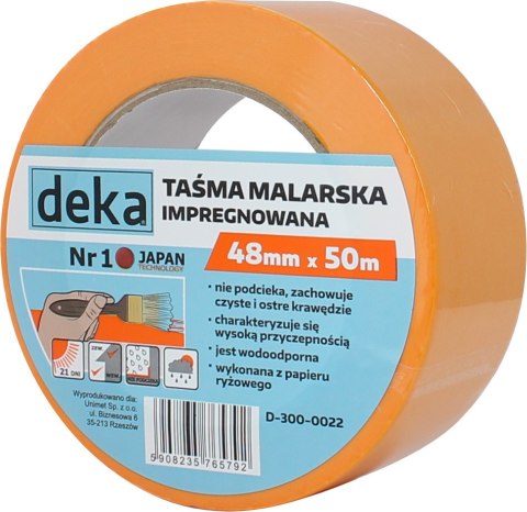 DEKA TAŚMA RYŻOWA MALARSKA IMPREGNOWANA 48MM*50M DEKA TAŚMA RYŻOWA MALARSKA IMPREGNOWANA 48MM*50M