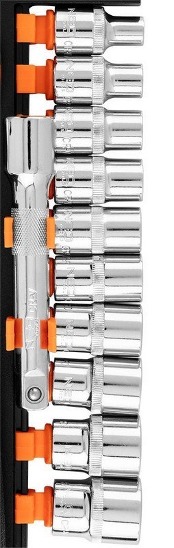 NEO ZESTAW KLUCZY NASADOWYCH 1/2'', 12SZT, 6-KĄTNE NEO ZESTAW KLUCZY NASADOWYCH 1/2'', 12SZT, 6-KĄTNE