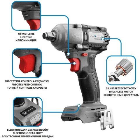 GRAPHITE KLUCZ UDAROWY BEZSZCZOTKOWY ENERGY 18V LI-LON BEZ AKUM 450NM GRAPHITE KLUCZ UDAROWY BEZSZCZOTKOWY ENERGY 18V LI-LON BEZ AKUM 450NM