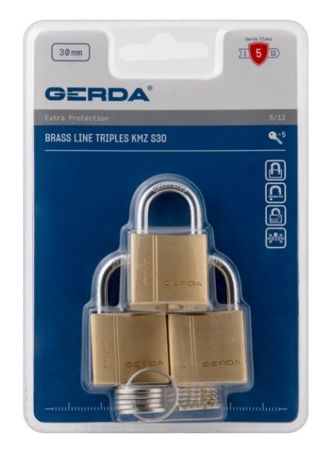 GERDA ZESTAW 3-TRIPLES KŁÓDEK MOSIĘŻNYCH BRASS LINE KMZ S30, BLIS GERDA ZESTAW 3-TRIPLES KŁÓDEK MOSIĘŻNYCH BRASS LINE KMZ S30, BLIS