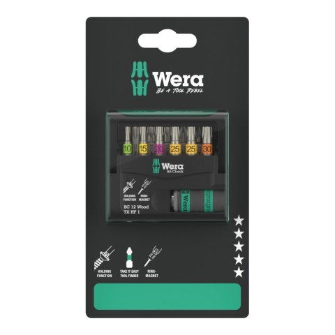 WERA ZESTAW BITÓW BIT-CHECK 12 WOOD TX HF 1 SB, 12CZ WERA ZESTAW BITÓW BIT-CHECK 12 WOOD TX HF 1 SB, 12CZ