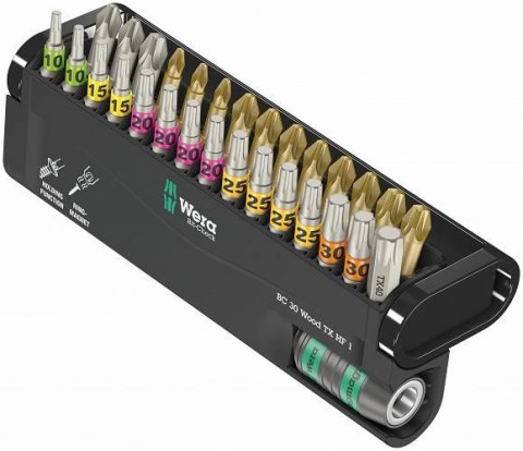 WERA ZESTAW BITÓW BIT-CHECK 30 WOOD TX HF 1 SB + UCHWYT, 30CZ WERA ZESTAW BITÓW BIT-CHECK 30 WOOD TX HF 1 SB + UCHWYT, 30CZ