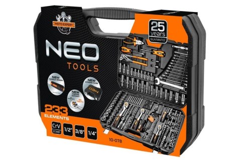 NEO ZESTAW KLUCZY NASADOWYCH 1/2'',3/8'',1/4'' 233 CZĘŚCI NEO ZESTAW KLUCZY NASADOWYCH 1/2'',3/8'',1/4'' 233 CZĘŚCI