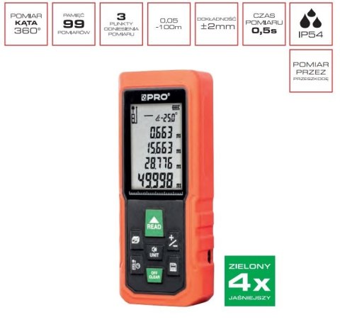 PRO DALMIERZ LASEROWY DL-100XG ZIELONA WIĄZKA PRO DALMIERZ LASEROWY DL-100XG ZIELONA WIĄZKA
