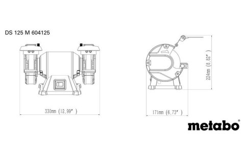 METABO SZLIFIERKA STOŁOWA PODWÓJNA 200W DS 125 M METABO SZLIFIERKA STOŁOWA PODWÓJNA 200W DS 125 M