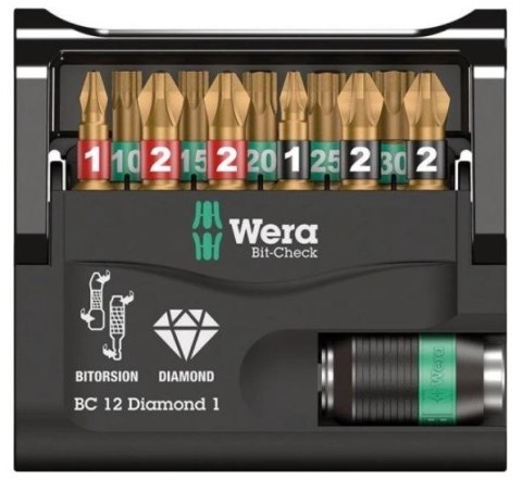 WERA ZESTAW BITÓW BIT-CHECK 12 DIAMOND 1, 12 CZ. WERA ZESTAW BITÓW BIT-CHECK 12 DIAMOND 1, 12 CZ.