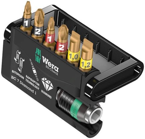 WERA ZESTAW BITÓW BIT-CHECK 7 DIAMOND 1, 7 CZ