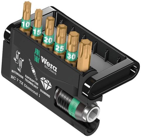 WERA ZESTAW BITÓW BIT-CHECK 7 TX DIAMOND 1, 7 CZ