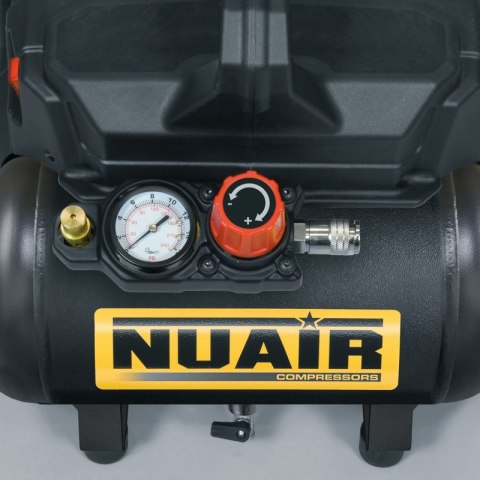NUAIR KOMPRESOR BEZOLEJOWY 6L 8 BAR WYCISZONY 59DB 1KM NUAIR KOMPRESOR BEZOLEJOWY 6L 8 BAR WYCISZONY 59DB 1KM