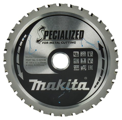 MAKITA PIŁA SPIEKOWA DO METALU 150*20MM 32Z MAKITA PIŁA SPIEKOWA DO METALU 150*20MM 32Z