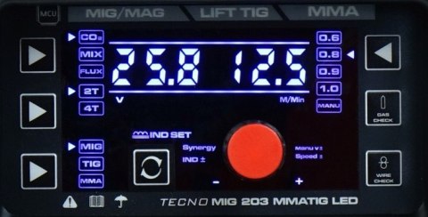 IDEAL PÓŁAUTOMAT SPAWALNICZY TECNOMIG 203 MIG/TIG/MMA SYNERGIC LED IDEAL PÓŁAUTOMAT SPAWALNICZY TECNOMIG 203 MIG/TIG/MMA SYNERGIC LED