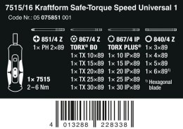 WERA WKRĘTAK DYNAMOMETR. SAFE-TORQUE SPEED UNIWERSA1,7515/16,16CZ