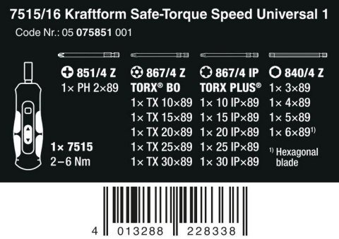 WERA WKRĘTAK DYNAMOMETR. SAFE-TORQUE SPEED UNIWERSA1,7515/16,16CZ WERA WKRĘTAK DYNAMOMETR. SAFE-TORQUE SPEED UNIWERSA1,7515/16,16CZ