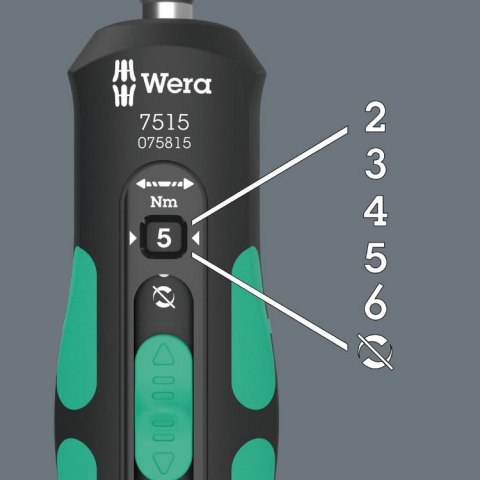 WERA WKRĘTAK DYNAMOMETRYCZNY SAFE-TORQUE SPEED 7515,2-6 NM, 1/4'' WERA WKRĘTAK DYNAMOMETRYCZNY SAFE-TORQUE SPEED 7515,2-6 NM, 1/4''