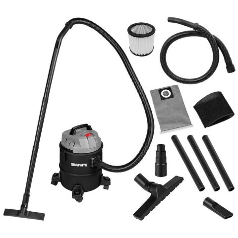 GRAPHITE ODKURZACZ PRZEMYSŁOWY 1200W 20L ZBIORNIK Z TWORZYWA GRAPHITE ODKURZACZ PRZEMYSŁOWY 1200W 20L ZBIORNIK Z TWORZYWA