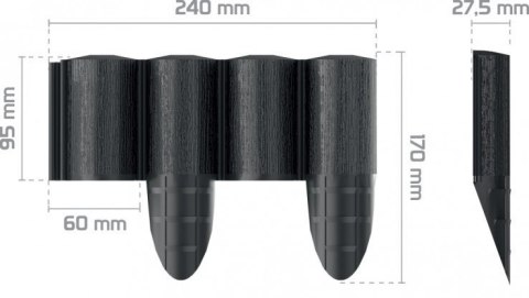 CELL-FAST PALISADA OGRODOWA ECO 2,4M ANTRACYTOWA CELL-FAST PALISADA OGRODOWA ECO 2,4M ANTRACYTOWA