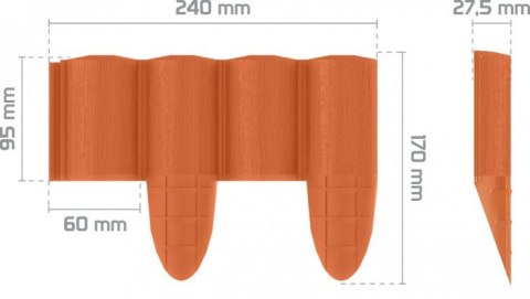 CELL-FAST PALISADA OGRODOWA ECO 2,4M CEGLASTA CELL-FAST PALISADA OGRODOWA ECO 2,4M CEGLASTA