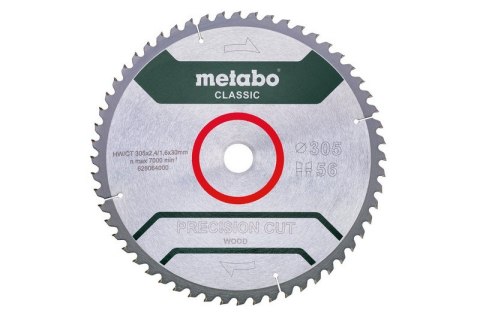METABO PIŁA TARCZOWA PRECISION CUT WOOD 305*30MM Z56 METABO PIŁA TARCZOWA PRECISION CUT WOOD 305*30MM Z56