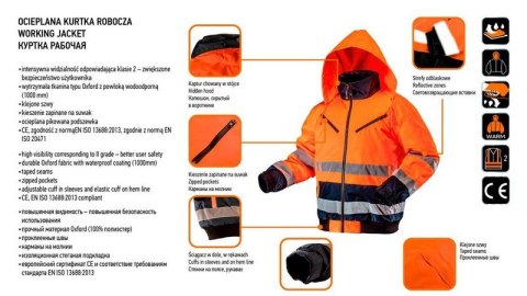 NEO KURTKA ROBOCZA OSTRZEGAWCZA OCIEPLANA POMARAŃCZOWA ROZM. XL NEO KURTKA ROBOCZA OSTRZEGAWCZA OCIEPLANA POMARAŃCZOWA ROZM. XL