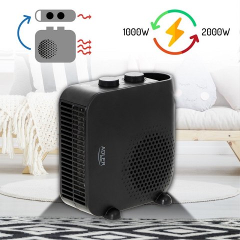 ADLER TERMOWENTYLATOR CZARNY 2000W AD 7725B ADLER TERMOWENTYLATOR CZARNY 2000W AD 7725B