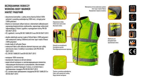 NEO BEZRĘKAWNIK ROBOCZY DWUSTRONNY ODBLASKOWY ŻÓŁTY ROZMIAR XL NEO BEZRĘKAWNIK ROBOCZY DWUSTRONNY ODBLASKOWY ŻÓŁTY ROZMIAR XL