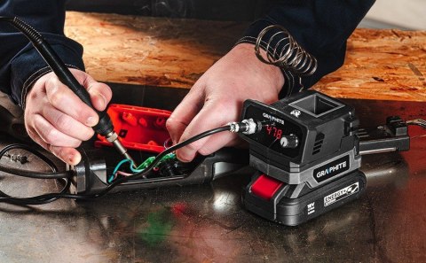 GRAPHITE STACJA LUTOWNICZA ENERGY+ 18V, BEZ AKUMULATORA. GRAPHITE STACJA LUTOWNICZA ENERGY+ 18V, BEZ AKUMULATORA.