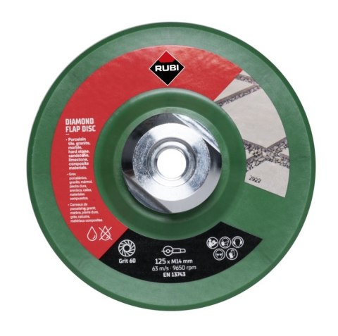 RUBI TARCZA ELASTYCZNA FLAP DISC 50/60 115MM ZGRUBNY RUBI TARCZA ELASTYCZNA FLAP DISC 50/60 115MM ZGRUBNY