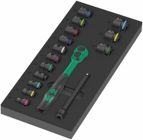 WERA WKŁADKA PIANKOWA 9724 ZESTAW Z GRZECHOTKĄ ZYKLOP 3/8'' 16CZ.