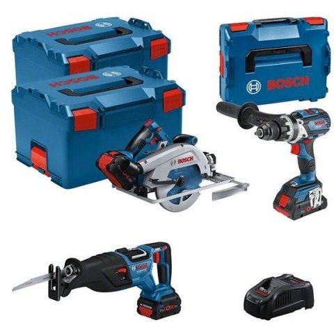 BOSCH ZESTAW NARZĘDZI 18V GSB+GKS+GSA 1*4.0AH + 2*5.5AH BOSCH ZESTAW NARZĘDZI 18V GSB+GKS+GSA 1*4.0AH + 2*5.5AH