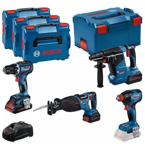 BOSCH ZESTAW NARZĘDZI 18V GSR+GDX+GBH+GSA 1*4.0AH + 2*5.5AH BOSCH ZESTAW NARZĘDZI 18V GSR+GDX+GBH+GSA 1*4.0AH + 2*5.5AH