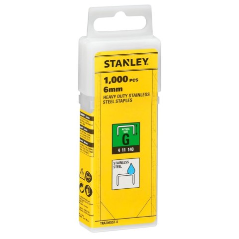 STANLEY ZSZYWKI ZE STALI NIERDZEWNEJ G 6MM, 1000SZT STANLEY ZSZYWKI ZE STALI NIERDZEWNEJ G 6MM, 1000SZT