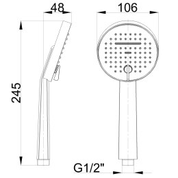 INVENA SŁUCHAWKA NATRYSKOWA GABRO PLUS 2-FUNKCYJNA CHROM