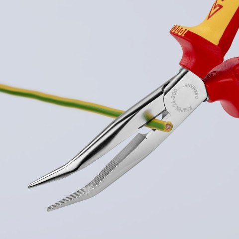 KNIPEX SZCZYPCE IZOLOWANE WYDŁUŻONE WYGIĘTE TNĄCE PÓŁOKRĄGŁE 200MM KNIPEX SZCZYPCE IZOLOWANE WYDŁUŻONE WYGIĘTE TNĄCE PÓŁOKRĄGŁE 200MM