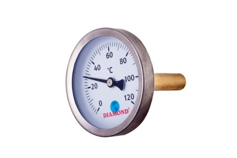 DIAMOND TERMOMETR ŚR 63MM 0-120C, TYŁ-GW 1/2' DIAMOND TERMOMETR ŚR 63MM 0-120C, TYŁ-GW 1/2'