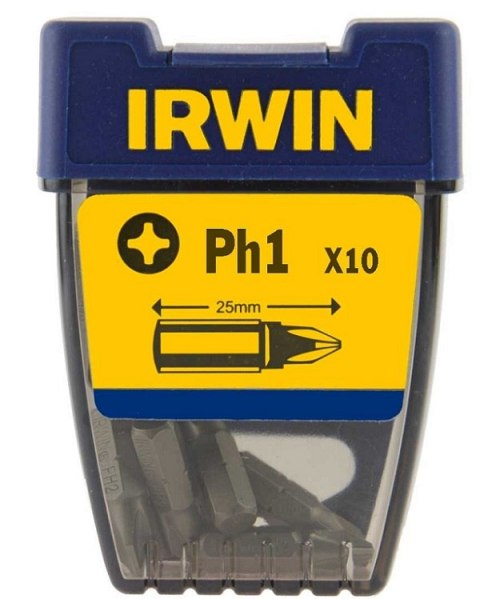 IRWIN GROT, BIT, KOŃCÓWKA TYPU PHILLIPS 1/4' 25MM 10 SZT. PH1 IRWIN GROT, BIT, KOŃCÓWKA TYPU PHILLIPS 1/4' 25MM 10 SZT. PH1
