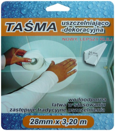UN TAŚMA WYKOŃCZENIOWA 3,2M 28MM BIAŁA UN TAŚMA WYKOŃCZENIOWA 3,2M 28MM BIAŁA