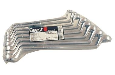 BEAST Klucze oczkowe odgięte wygięte gięte zestaw kluczy oczkowych 6-22mm WS 8 sztuk BEAST Klucze oczkowe odgięte wygięte gięte zestaw kluczy oczkowych 6-22mm WS 8 sztuk