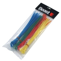 BEAST Opaski zaciskowe kablowe nylon kolorowe 200x2,5 mm 120 sztuk