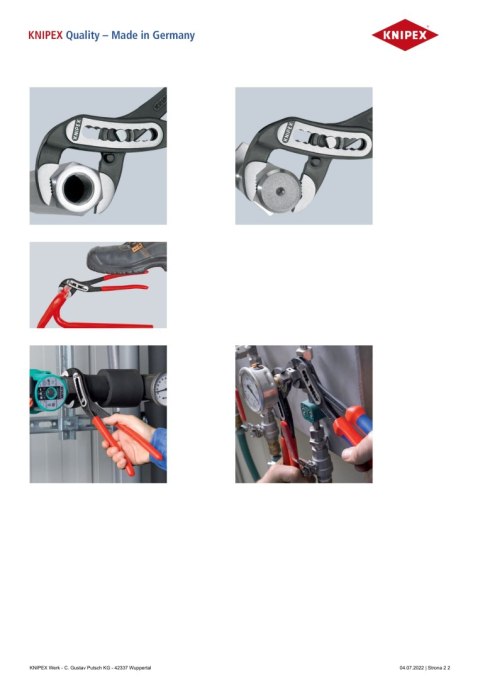 KNIPEX SZCZYPCE DO RUR ALIGATOR 250MM KNIPEX SZCZYPCE DO RUR ALIGATOR 250MM