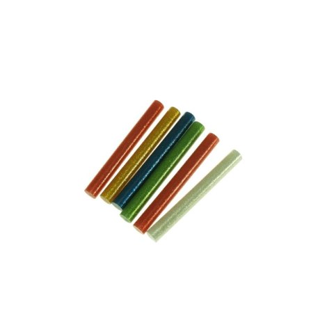 BEAST Klej do pistoletu na gorąco wkłady klejowe kolorowe z brokatem 6szt 11mm x 100mm BEAST Klej do pistoletu na gorąco wkłady klejowe kolorowe z brokatem 6szt 11mm x 100mm