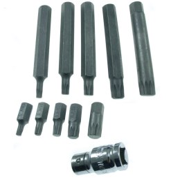 BEAST Zestaw bitów SPLINE, 12-kątnych 10 szt. + adapter