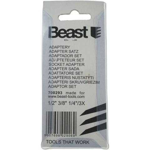 BEAST Adaptery do zakrętarki redukcje HEX na nasadki do wkrętarki 1/4 3/8 1/2 BEAST Adaptery do zakrętarki redukcje HEX na nasadki do wkrętarki 1/4 3/8 1/2