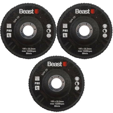 BEAST DYSK ŚCIERNY ŚCIERNICA P80/125mm 3 SZT. BEAST DYSK ŚCIERNY ŚCIERNICA P80/125mm 3 SZT.