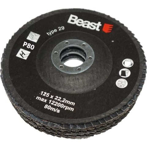 BEAST DYSK ŚCIERNY ŚCIERNICA P80/125mm 3 SZT. BEAST DYSK ŚCIERNY ŚCIERNICA P80/125mm 3 SZT.