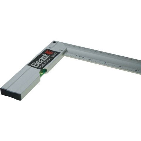 BEAST KĄTOWNIK ALUMINIOWY Z POZIOMICĄ 400 mm BEAST KĄTOWNIK ALUMINIOWY Z POZIOMICĄ 400 mm