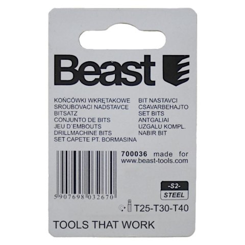BEAST KOŃCÓWKI WKRĘTAKOWE T25-T30-T40 S2 MAGNETIC BEAST KOŃCÓWKI WKRĘTAKOWE T25-T30-T40 S2 MAGNETIC