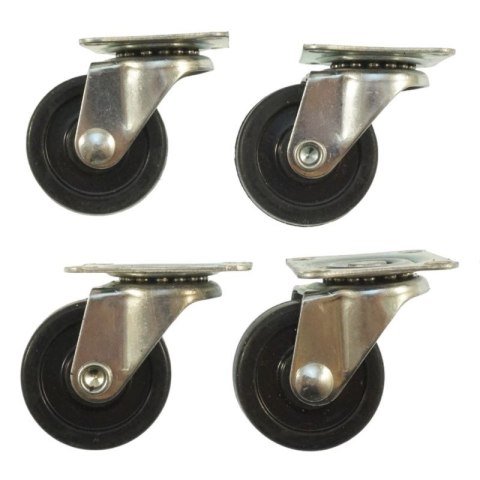 BEAST Kółka obrotowe meblowe warsztatowe gumowe 30mm 4 szt skrętne BEAST Kółka obrotowe meblowe warsztatowe gumowe 30mm 4 szt skrętne